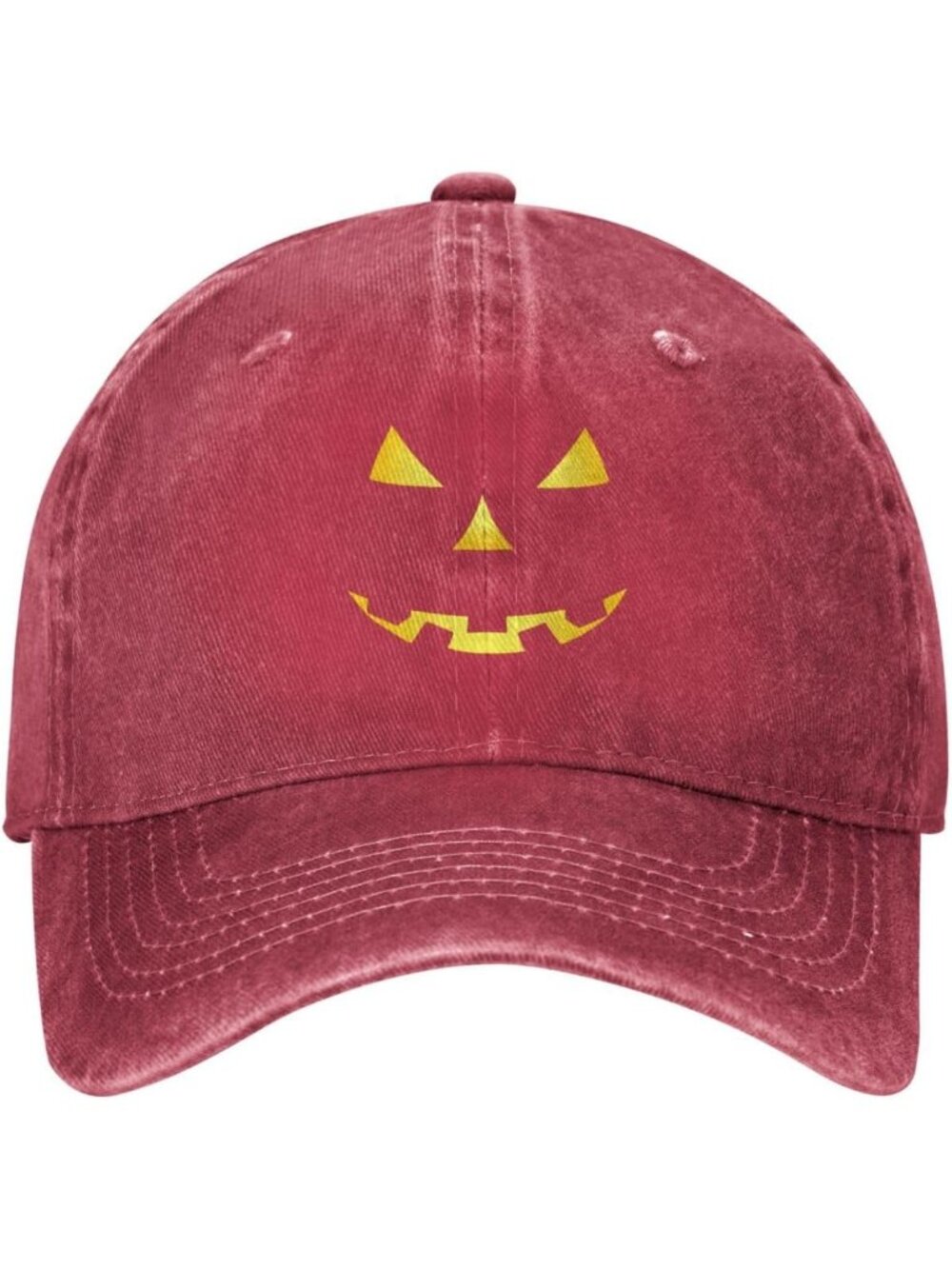 Unisax Red Funny Adjustable Washed Denim Casual Halloween Baseball Cap